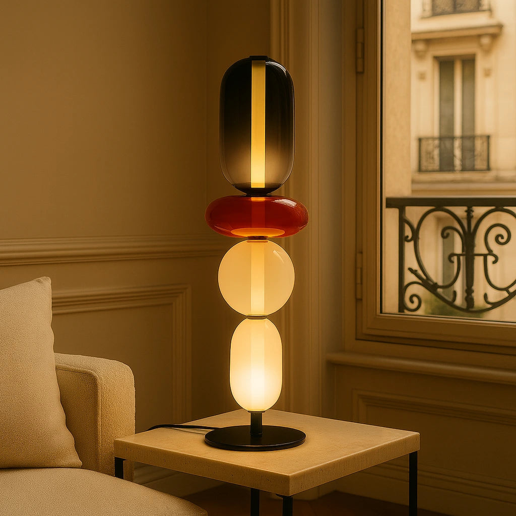 Lampe de table "Yoru no Hana" – Luminaire Design LED Verre Coloré Style Japonais Moderne