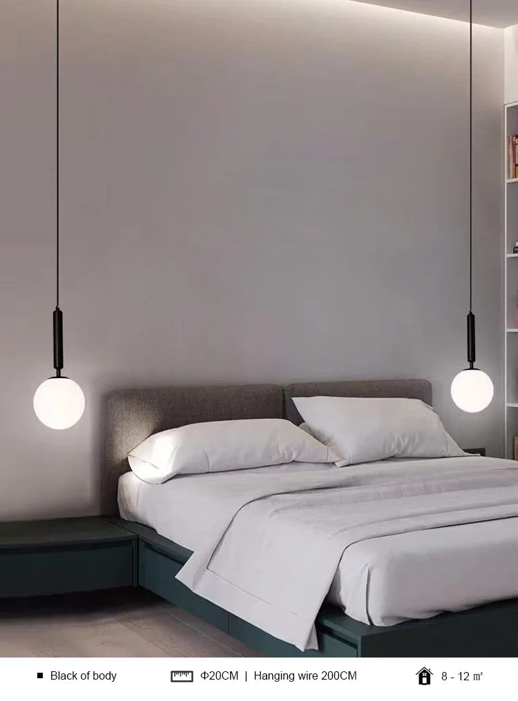 Suspension LED "Yuki Tama" – Luminaire Moderne en Verre Style Japonais