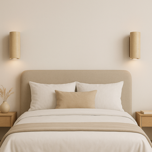 Applique Murale "Yugen" – Travertin Jaune | Lumière Douce & Style Wabi-Sabi Japonais