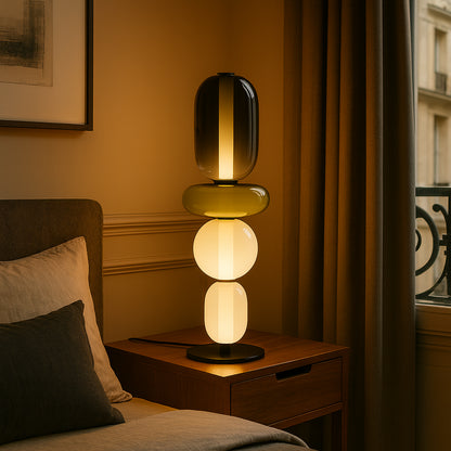 Lampe de table "Yoru no Hana" – Luminaire Design LED Verre Coloré Style Japonais Moderne