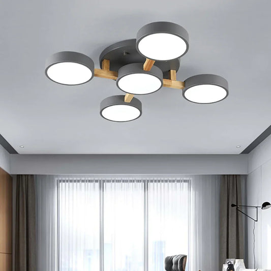 Yuki Mado– Plafonnier LED Bois Rond Macaron | Design Nordique & Épuré