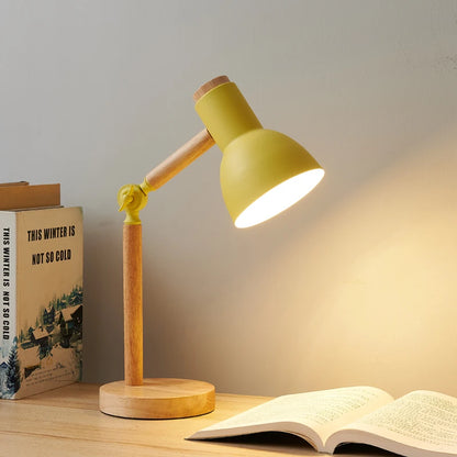 Lampe de Bureau "Hikari Ten" – Lampe LED Bois Art Japonais Minimaliste Rotative