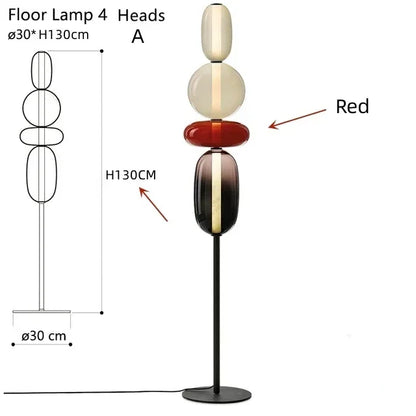 Lampe de sol "Kazahana" – Luminaire Design LED Verre Coloré Style Japonais Moderne