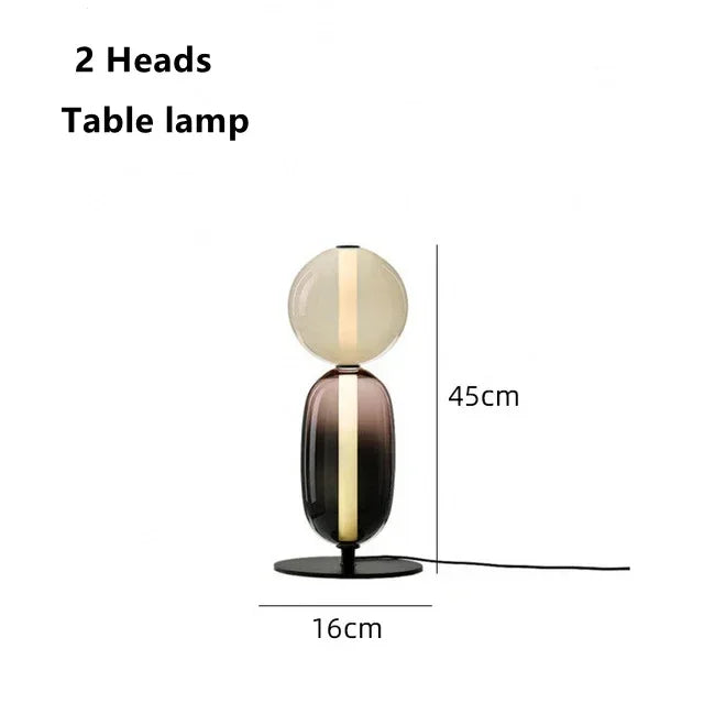 Lampe de table "Iroka Hashira"– Luminaire Design LED Verre Coloré Style Japonais Moderne