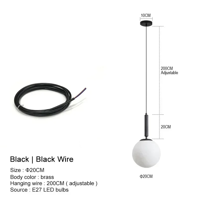 Suspension LED "Yuki Tama" – Luminaire Moderne en Verre Style Japonais
