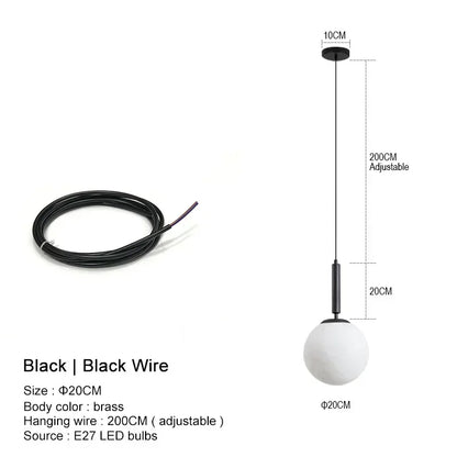 Suspension LED "Yuki Tama" – Luminaire Moderne en Verre Style Japonais
