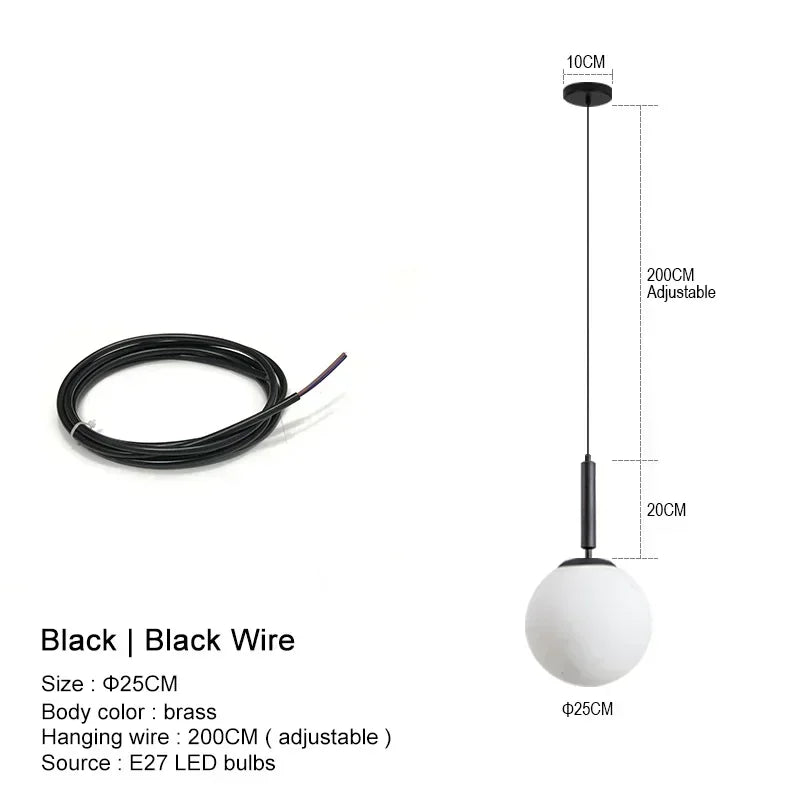 Suspension LED "Yuki Tama" – Luminaire Moderne en Verre Style Japonais