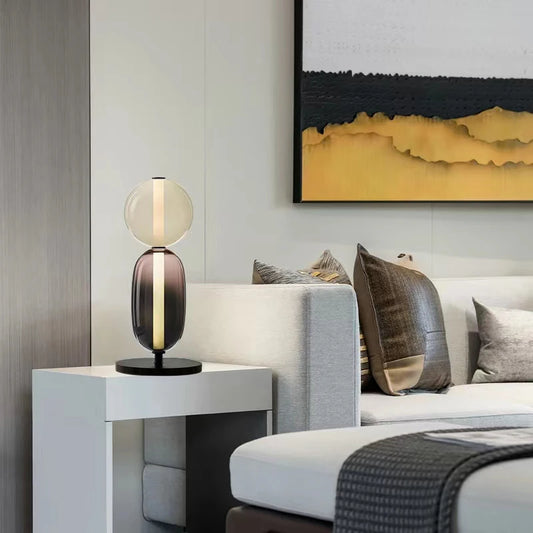 Lampe de table "Iroka Hashira"– Luminaire Design LED Verre Coloré Style Japonais Moderne