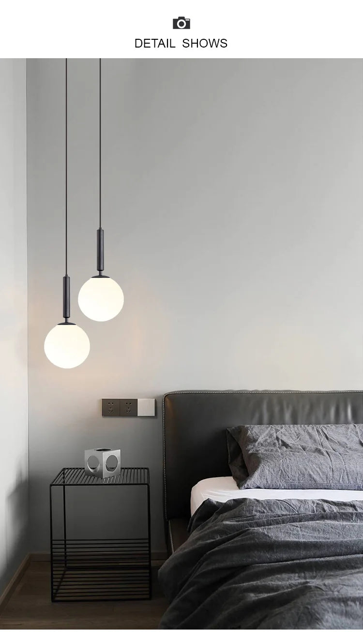 Suspension LED "Yuki Tama" – Luminaire Moderne en Verre Style Japonais
