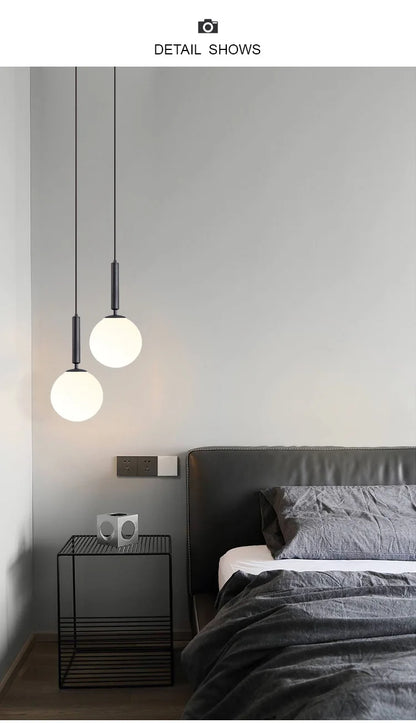 Suspension LED "Yuki Tama" – Luminaire Moderne en Verre Style Japonais