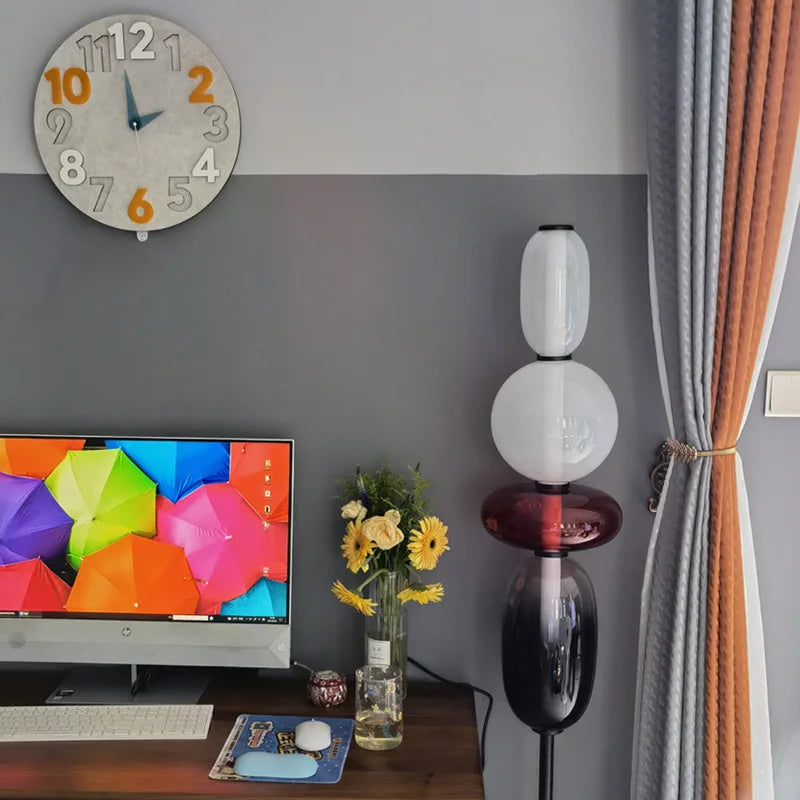 Lampe de sol "Shizuku"– Luminaire Design LED Verre Coloré Style Japonais Moderne
