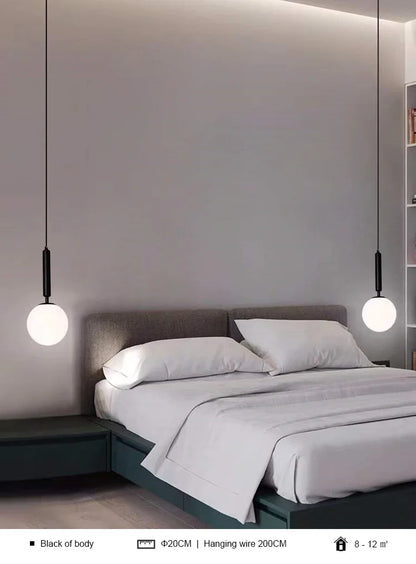 Suspension LED "Yuki Tama" – Luminaire Moderne en Verre Style Japonais