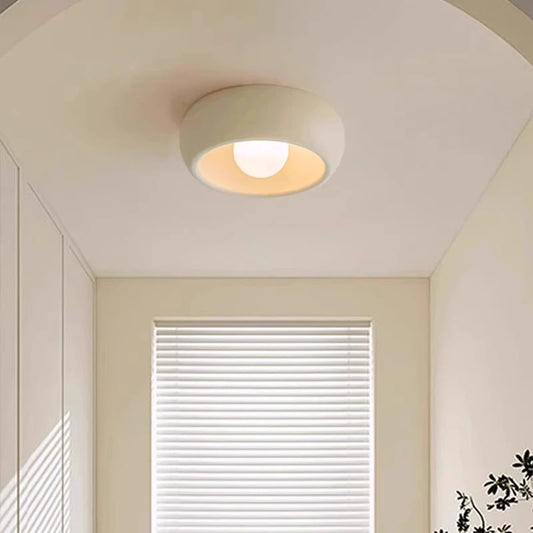 Kasa Yuki – Plafonnier LED Crème | Design Compact pour Entrée, Couloir, Dressing