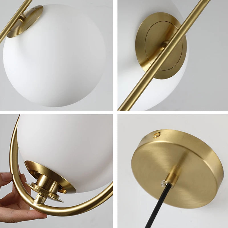 Suspension “Sento Kinshi” – Verre & Métal – Design Art Déco Moderne