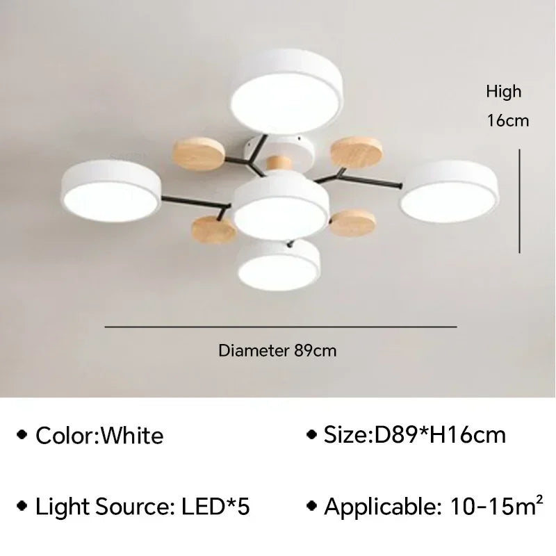 Yuki Mado– Plafonnier LED Bois Rond Macaron | Design Nordique & Épuré