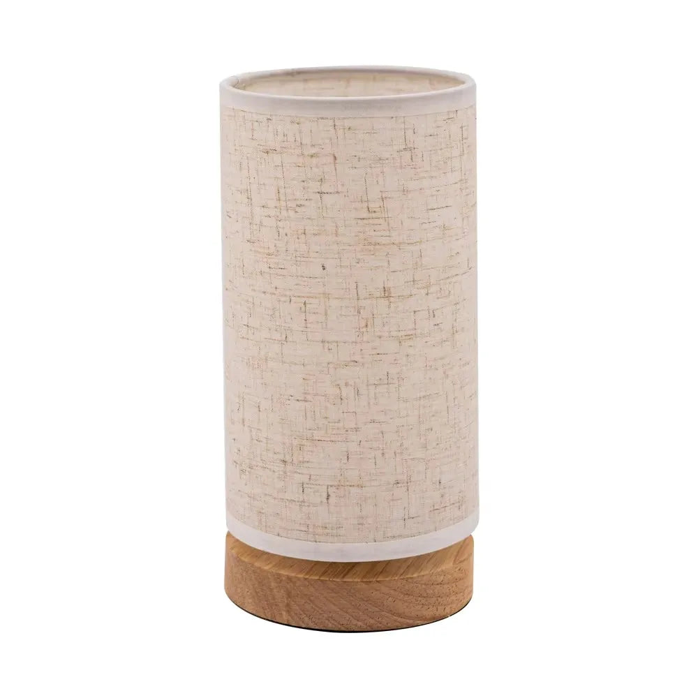 Lampe de Table "Shinrin Kō" – Lampe de Chevet LED Bois et Lin Style Japonais Minimaliste
