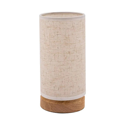Lampe de Table "Shinrin Kō" – Lampe de Chevet LED Bois et Lin Style Japonais Minimaliste