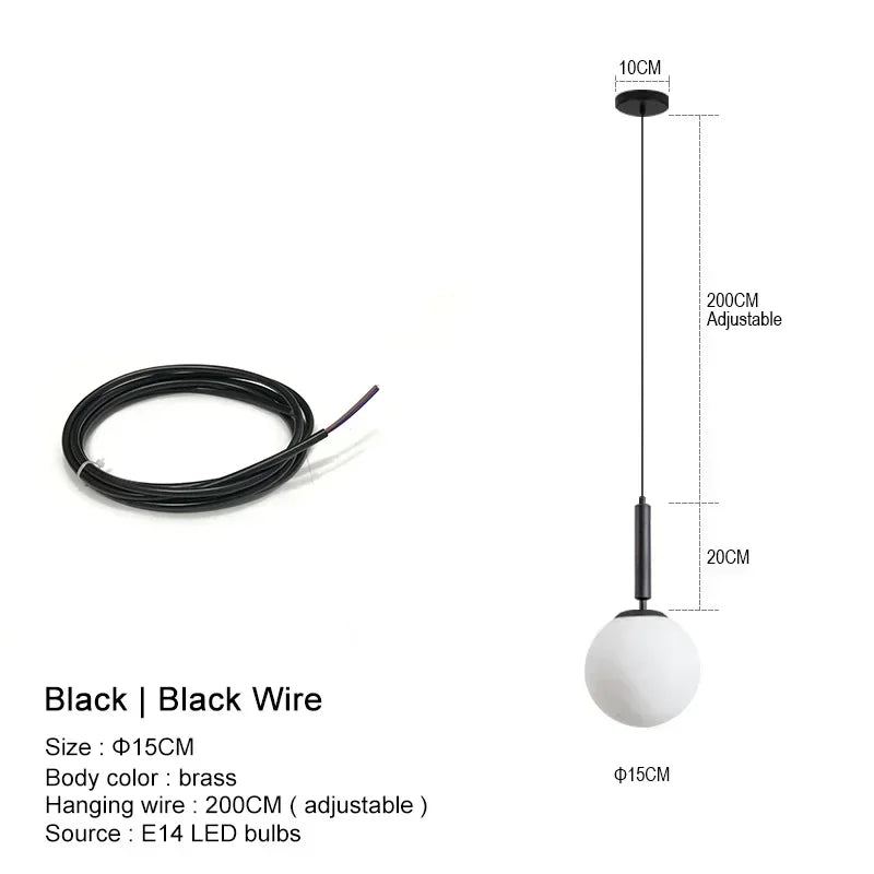 Suspension LED "Yuki Tama" – Luminaire Moderne en Verre Style Japonais