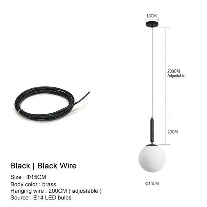 Suspension LED "Yuki Tama" – Luminaire Moderne en Verre Style Japonais