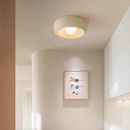 Kasa Yuki – Plafonnier LED Crème | Design Compact pour Entrée, Couloir, Dressing