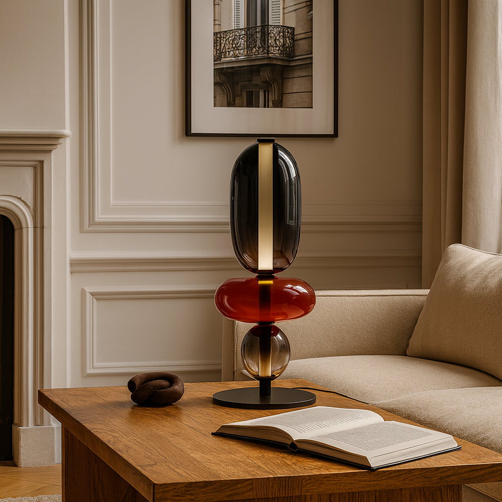 Lampe de table "Akari" – Luminaire Design LED Verre Coloré Style Japonais Moderne
