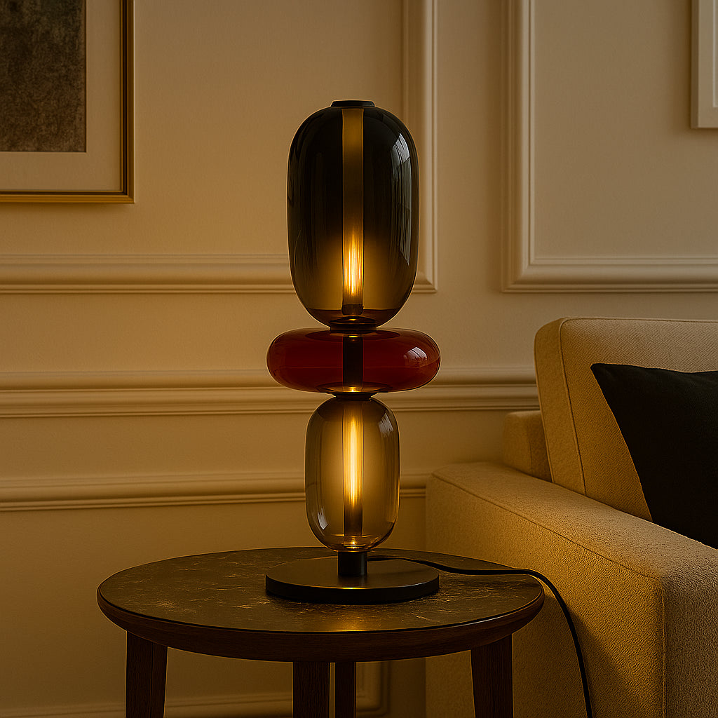 Lampe de table "Akari" – Luminaire Design LED Verre Coloré Style Japonais Moderne