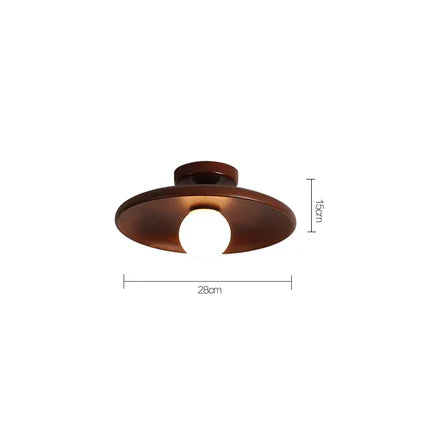 Plafonnier "Ki Maru" – Lampe LED Ronde en Bois Naturel Style Japonais Minimaliste