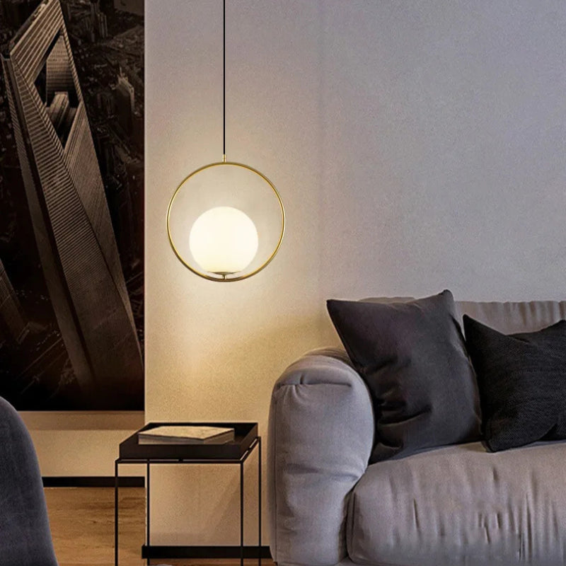 Suspension “Sento Kinshi” – Verre & Métal – Design Art Déco Moderne