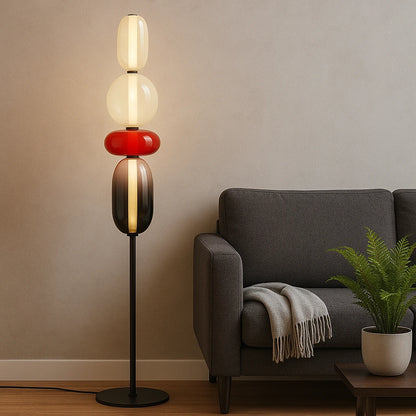 Lampe de sol "Kazahana" – Luminaire Design LED Verre Coloré Style Japonais Moderne