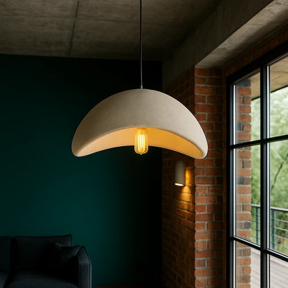 Suspension “Kumo Hikari” – Résine Blanche Sculptée – Éclairage Zen Forme Organique