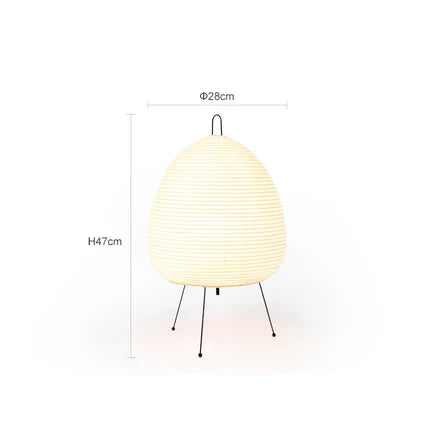 Lampe de Table "Kumo Tōrō" – Lampe Japonaise en Papier de Riz sur Trépied en Fer, Style Wabi-Sabi
