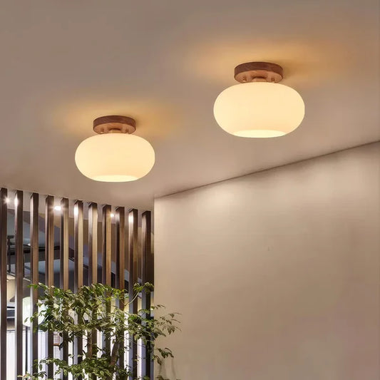 Plafonnier "Kumo" – Bois de Noyer | Design Wabi-Sabi & Ambiance Apaisante