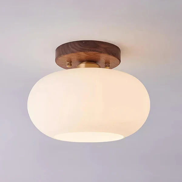 Plafonnier "Kumo" – Bois de Noyer | Design Wabi-Sabi & Ambiance Apaisante