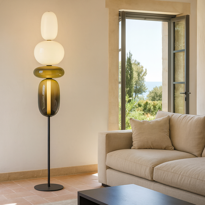 Lampe de sol "Shizuku"– Luminaire Design LED Verre Coloré Style Japonais Moderne
