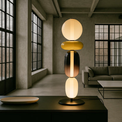 Lampe de table "Yoru no Hana" – Luminaire Design LED Verre Coloré Style Japonais Moderne